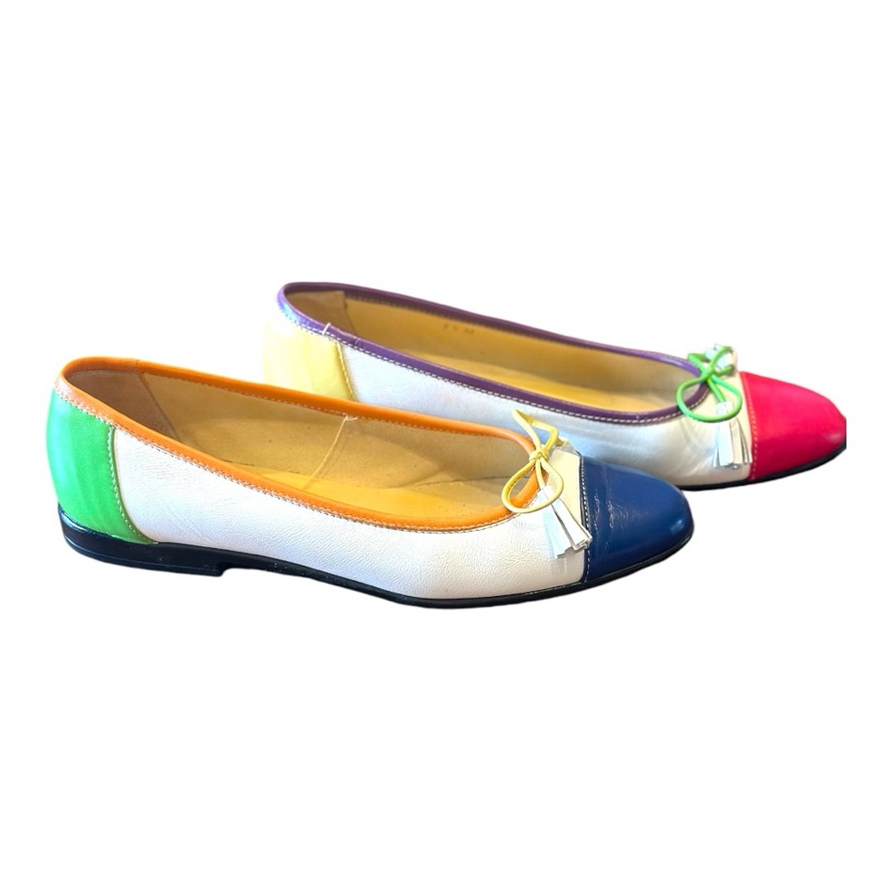 Amalfi by Rangoni‎ Firenze made in Italy size 7.5 multi colorblock ballet flats